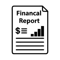 Financial report silhouette design, clean crisp edges, vector graphic, white background