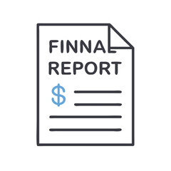 Professional final report document icon isolated on white background