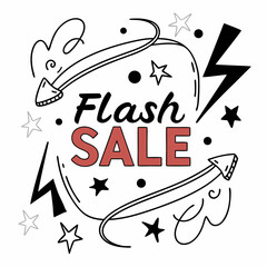 Flash sale announcement trendy design graphic