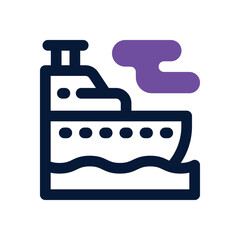 ship duotone icon. Sleek and modern vector icon for websites, mobile apps, marketing materials, and corporate design. Fully scalable and ready to use.