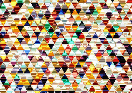 Beautiful Shiny Mosaic Triangular Background