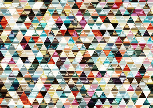 Beautiful Shiny Mosaic Triangular Background