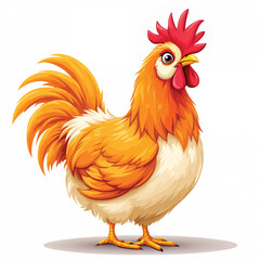 Fototapeta premium Chicken Cartoon Vector Illustration isolated