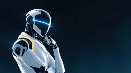 A robot image reflecting on life against a black background

