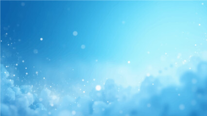 Obraz premium Bright blue sky with fluffy white clouds, a beautiful sunny day in nature