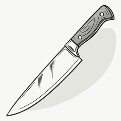 Sharp kitchen knife cooking utensil chef tool grey handle