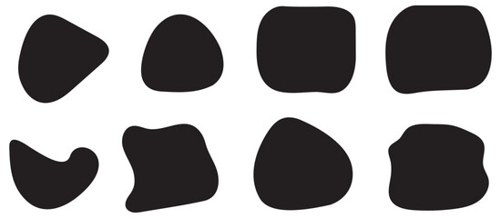 Solid Black Abstract Blob Shape Vector Collection