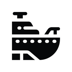 ship glyph icon. Strong and solid vector icon for websites, mobile interfaces, presentations, and visual branding. High quality and easy to edit.