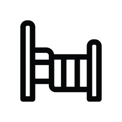 bed line icon. Clean and minimalist vector icon for websites, mobile apps, presentations, and logos. Fully scalable and customizable for any project.