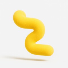 Fototapeta premium Abstract Yellow Fluffy Shape on White Background