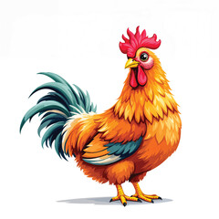 Fototapeta premium Chicken Cartoon Vector Illustration isolated