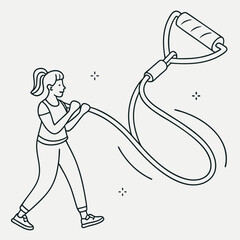 Woman exercising with resistance band fitness workout routine