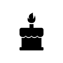 cake with candles icon, modern vector isolated on white background.