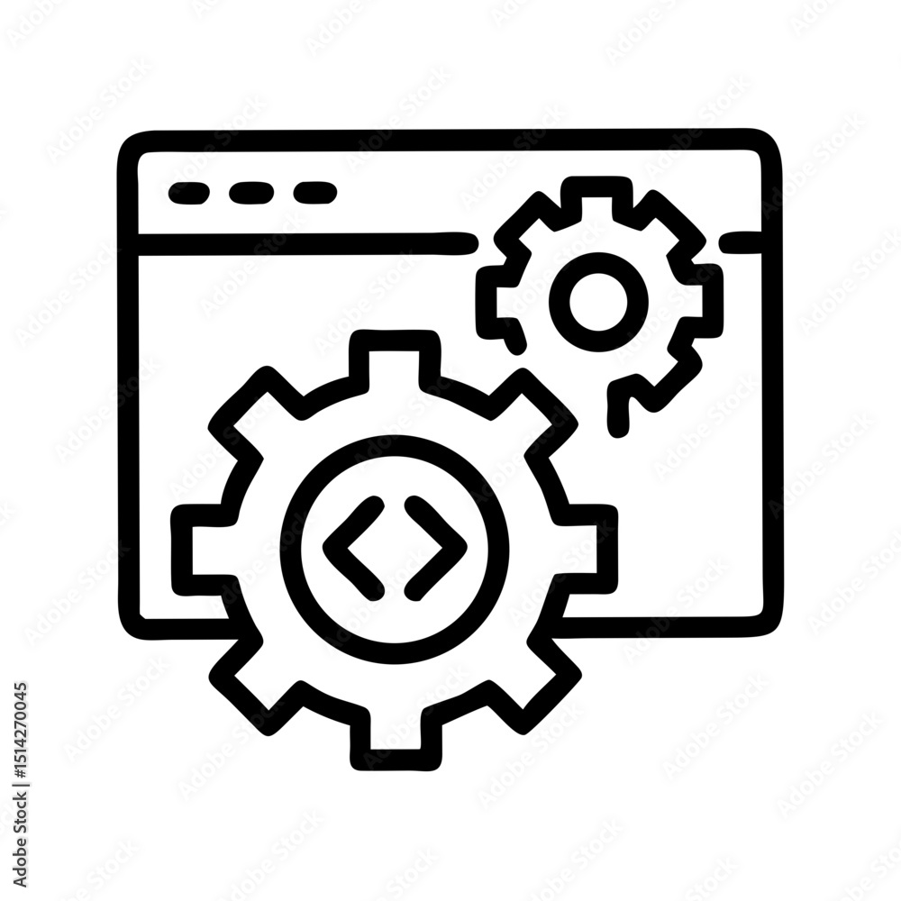 Poster software development silhouette design with transparent background
