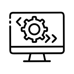 Software development silhouette design element with transparent background