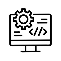 Fototapeta premium Software development silhouette design element with transparent background