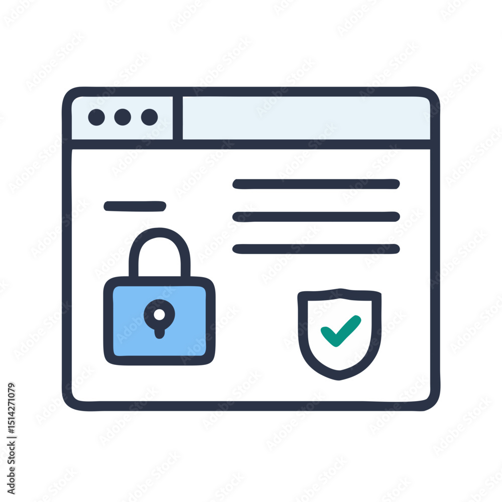 Poster secure website icon design element transparent background professional cutout
