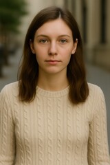 Natural Portrait of a Young Woman in Urban Setting
