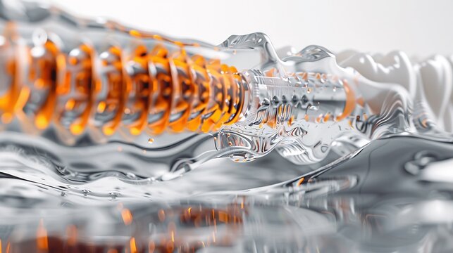 High resolution image of a dental implant being placed in the jawbone with a cross sectional view