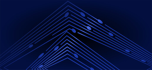 Blue, arrow-like stripes w/ ovals on dark