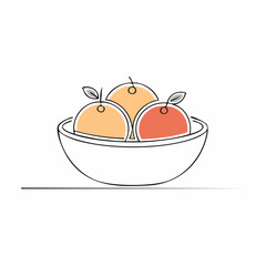 Fototapeta premium Simple fruit bowl scene, ideal for healthy eating, lifestyle, or recipe branding.
