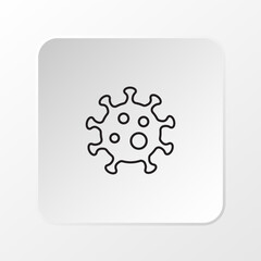 Virus Icon, Clean Line Medical and Flat Vector Symbol
