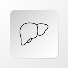 Human Liver Icon, Minimal Medical Illustration 