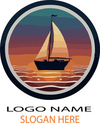 sunset logo icon vector .