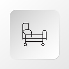 Exam Table Icon, Flat Vector Medical Examination
