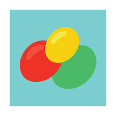 Trio of Bright Jellybean Candies