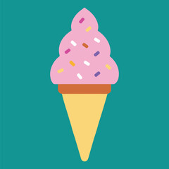 Soft Serve Ice Cream Cone with Sprinkles