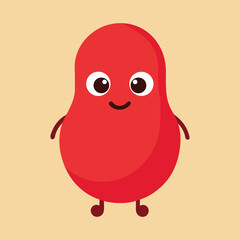 Jellybean Mascot with Simple Face