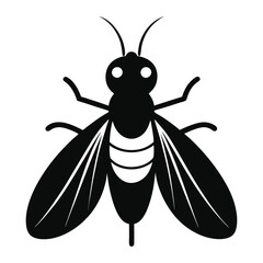 Simple black and white fly icon illustration