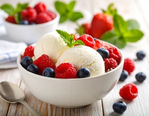 Ice cream with berries