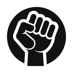 Obraz premium Black power fist icon graphic symbol