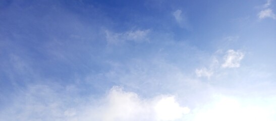 Soft Blue Sky with Scattered White Clouds