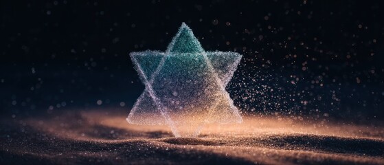 Star of David in shimmering dust