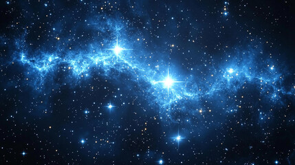 Fototapeta premium Exploring the Celestial Tapestry A Breathtaking Journey Through a Vibrant Nebula and Star Cluster against the vast