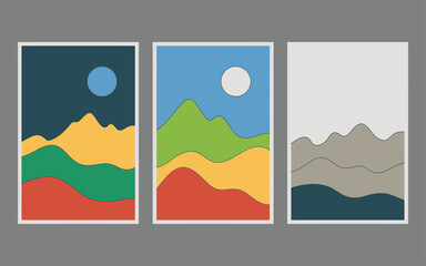 Colorful mountain range art prints displaying nature s