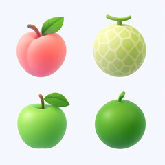 Colorful Fresh Fruits 3D Icon Pack