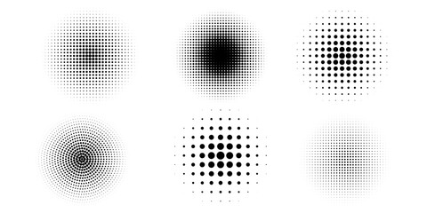 Halftone gradient. Dotted gradient, smooth dots spraying and halftones dot background seamless modern arts