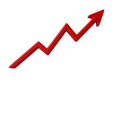 Red Arrow Graphic Representing Growth, Success and Upward Trend in Business and Finance Concepts