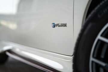 KRASNOYARSK, RUSSIA - May 24, 2025: White Nissan Note e-Power Nismo S