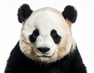 Giant Panda Isolated on White Background – Cute Black and White Bear, Endangered Species, Wildlife Animal Portrait Perfect for Nature, Conservation, and Zoo Themes

