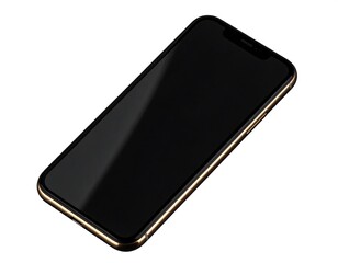 Black smartphone, gold trim