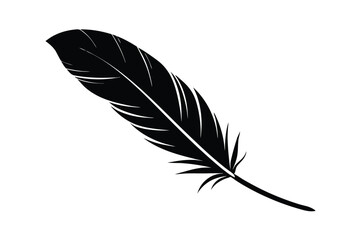 Single featherlight floating plume in minimal design lioncut art illustration