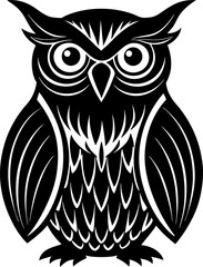 owl on white background