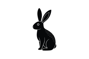 Obraz premium Minimal bunny design in seated position with charm lioncut art illustration