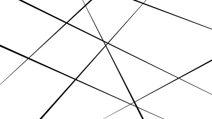 Abstract geometric pattern. Outline monochrome texture. Minimalist abstract background with intersecting black lines on a white surface.