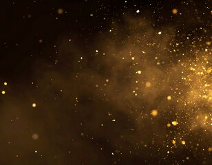 Golden particles in dark background